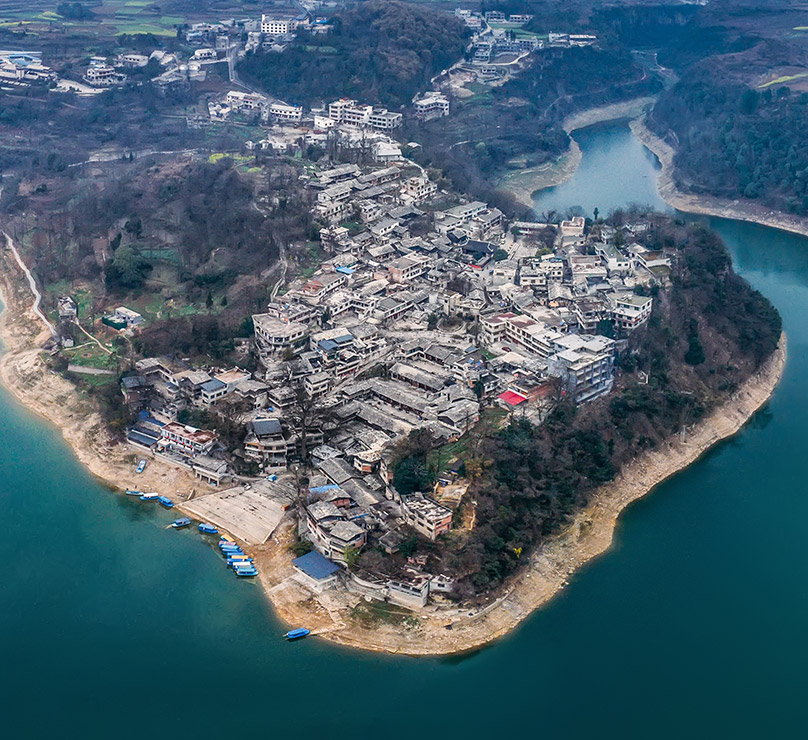 贵阳镇山村航拍图